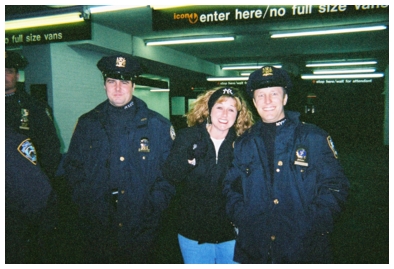 Holly and some of New York's finest on New Year's Eve